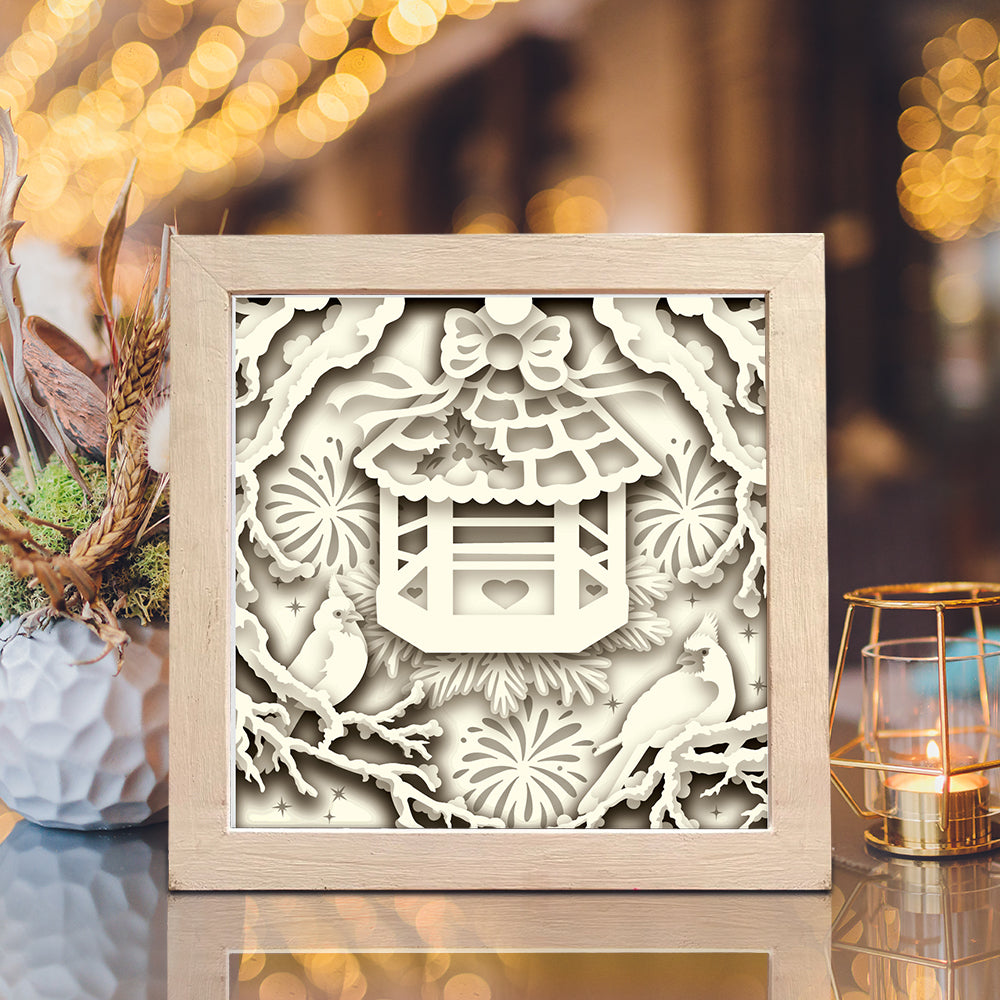 Christmas Cardinal – 3D Shadow Box SVG File for Cricut & Silhouette