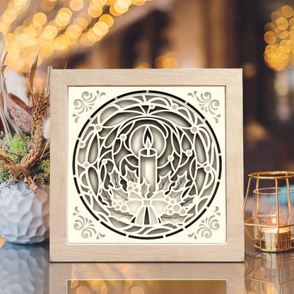 Christmas Candle – 3D Shadow Box SVG File for Cricut & Silhouette