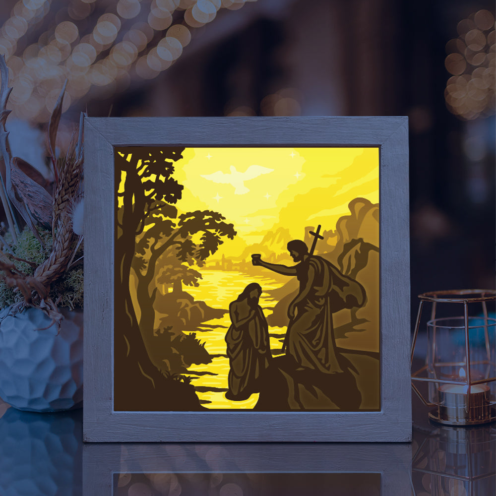 The Baptism in the Jordan – 3D Lightbox SVG File for Cricut & Silhouette