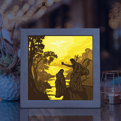 The Baptism in the Jordan – 3D Lightbox SVG File for Cricut & Silhouette