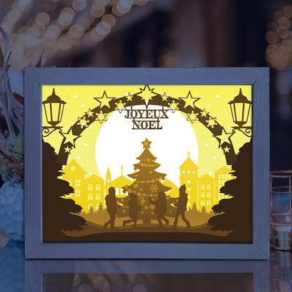 Joyeux Noel 11 – 3D Lightbox SVG File for Cricut & Silhouette