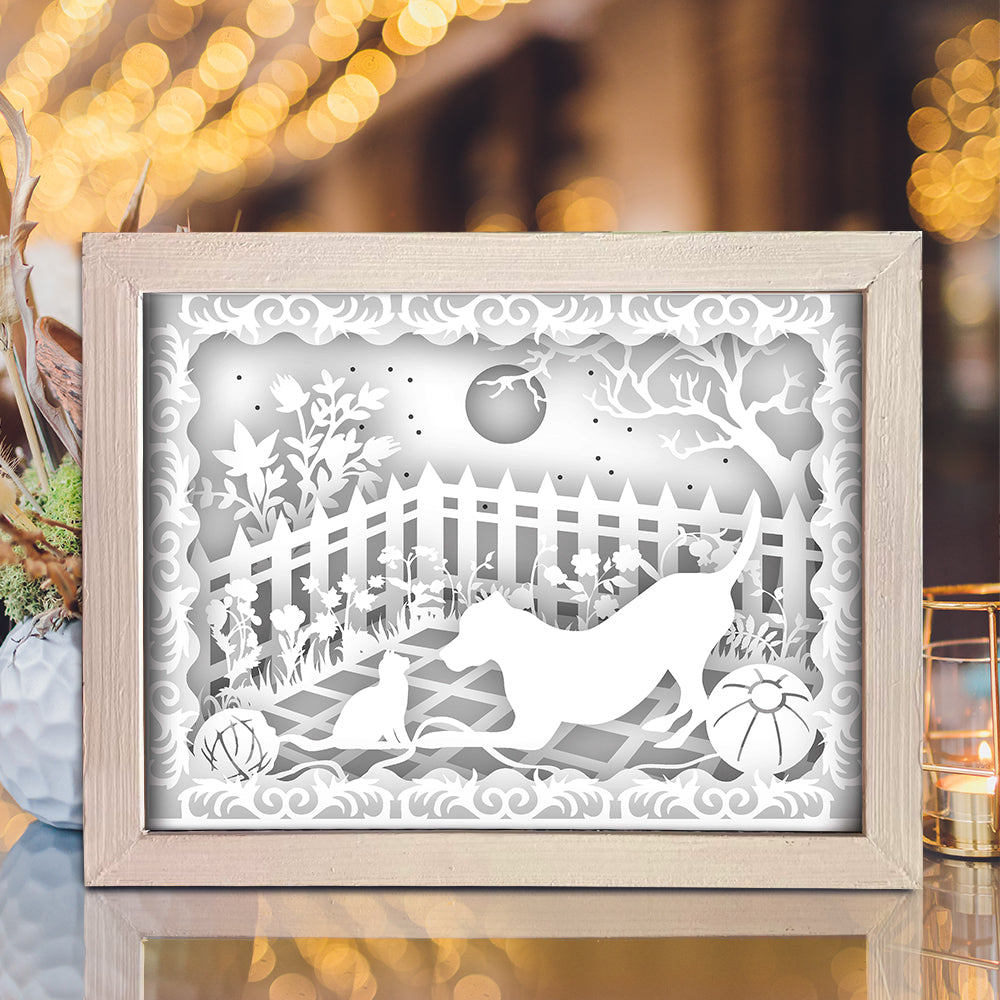 Cat and Dog 1 – 3D Lightbox SVG File for Cricut & Silhouette