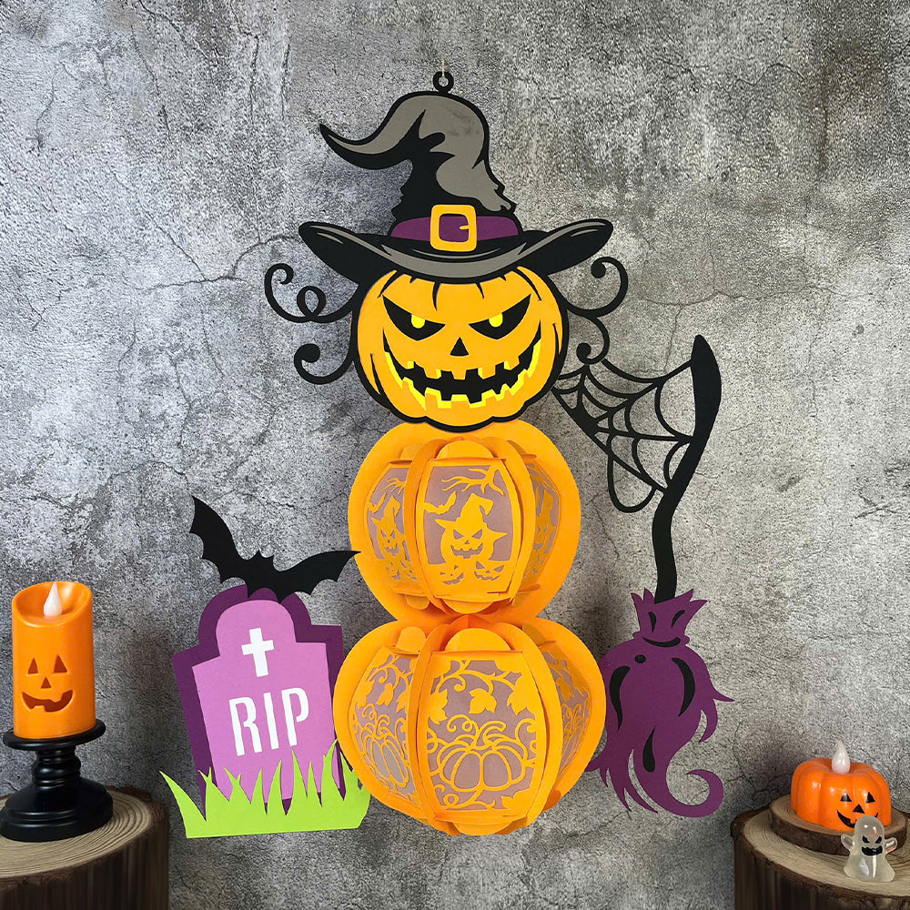 Pumpkin 2 - 3D Halloween Paper Lantern File - Cricut File  - VEKTOR KRAFT