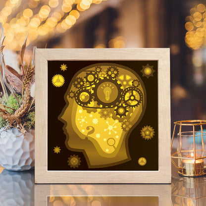 Gear Brain – 3D Lightbox SVG File for Cricut & Silhouette