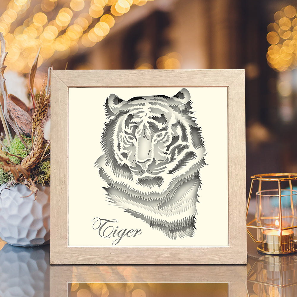 Tiger 1 Square – 3D Lightbox SVG File for Cricut & Silhouette