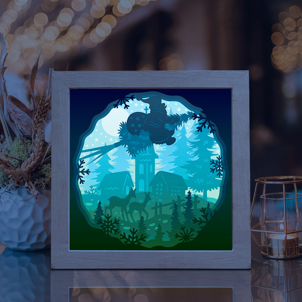 Merry Christmas Village – 3D Lightbox SVG File for Cricut & Silhouette