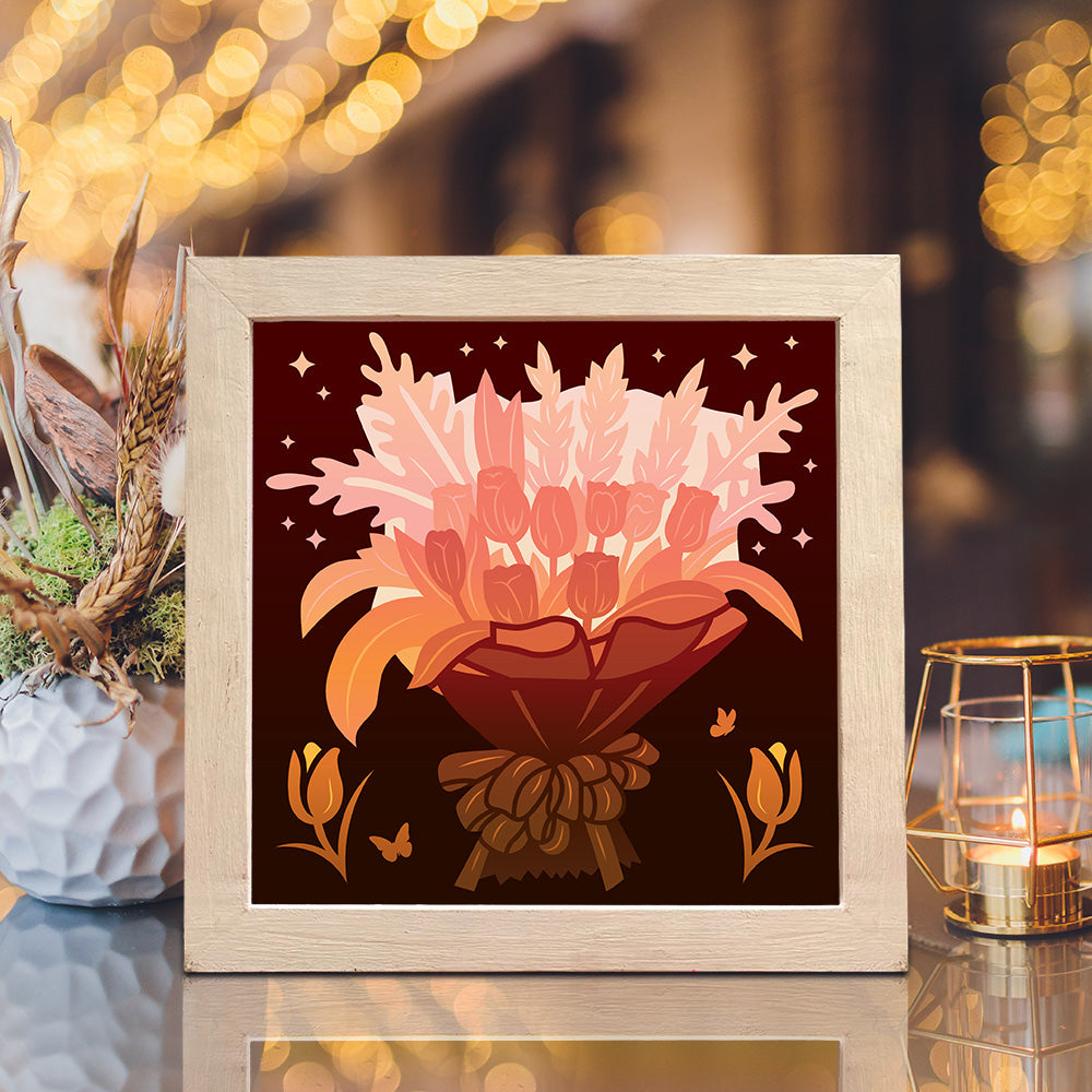Flower Bouquet – 3D Lightbox SVG File for Cricut & Silhouette