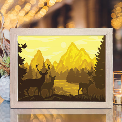 Deer In The Forest 2 – 3D Lightbox SVG File for Cricut & Silhouette