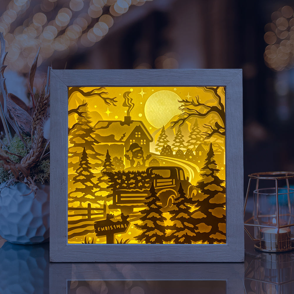 Merry Christmas 22 – 3D Lightbox SVG File for Cricut & Silhouette