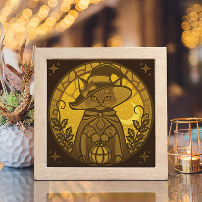 Witch Cat 2 – 3D Lightbox SVG File for Cricut & Silhouette
