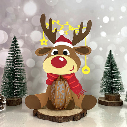 Reindeer Reindeer – 3D Lantern SVG File for Cricut & Silhouette