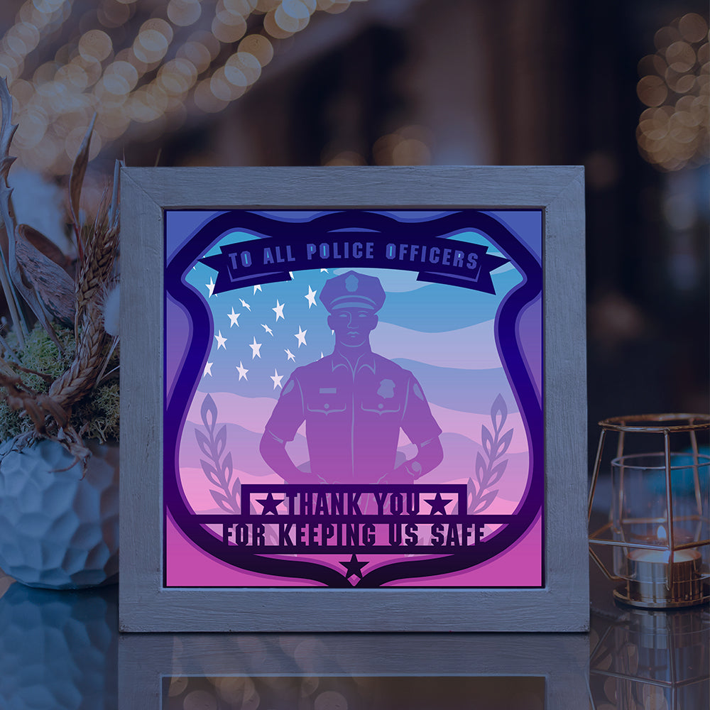 Police Officer – 3D Lightbox SVG File for Cricut & Silhouette