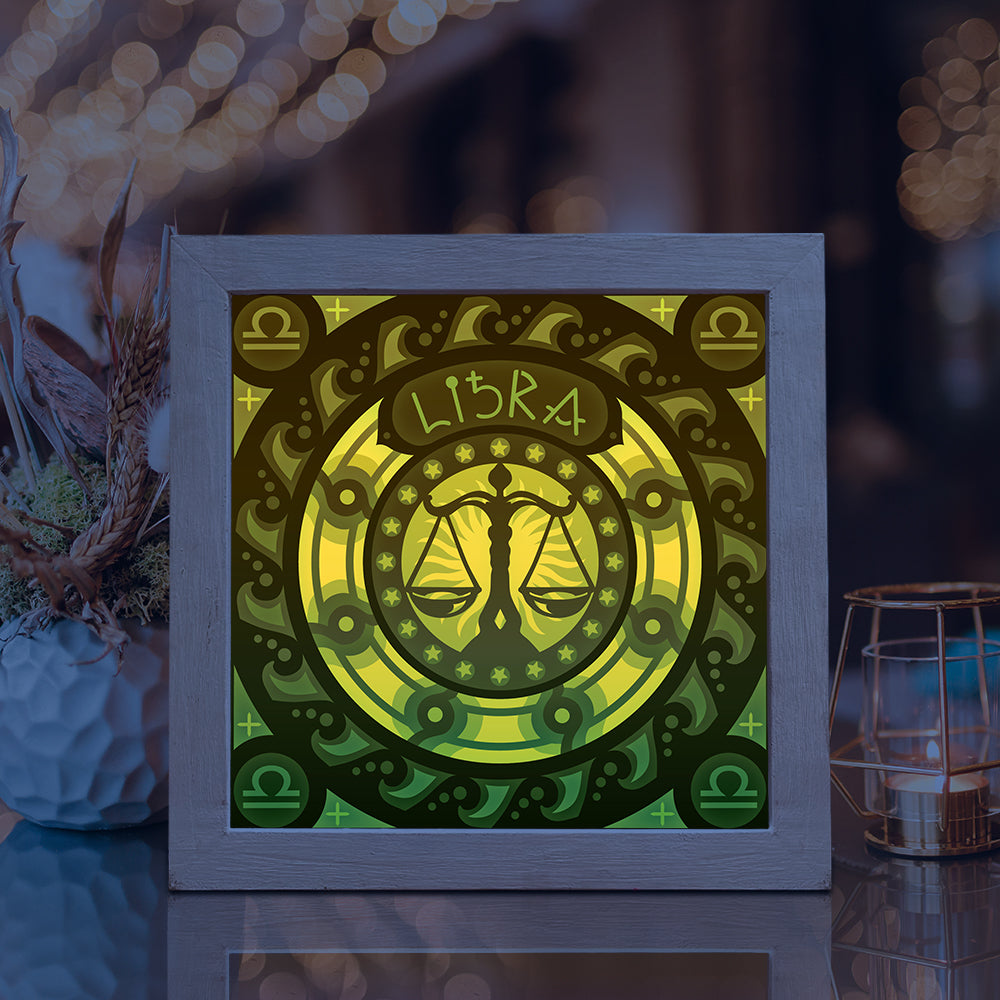 Libra – 3D Lightbox SVG File for Cricut & Silhouette