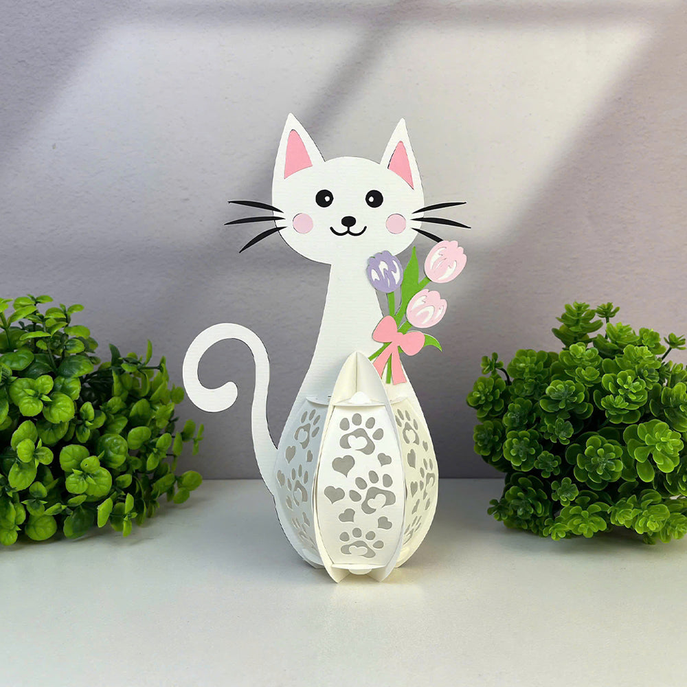 Cute Cat 2 - 3D Animal Paper Lantern File  - Cricut File  - VEKTOR KRAFT
