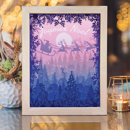 Joyeux Noel 16 – 3D Lightbox SVG File for Cricut & Silhouette