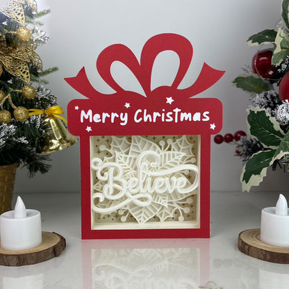 Christmas Believe – 3D Box SVG File for Cricut & Silhouette