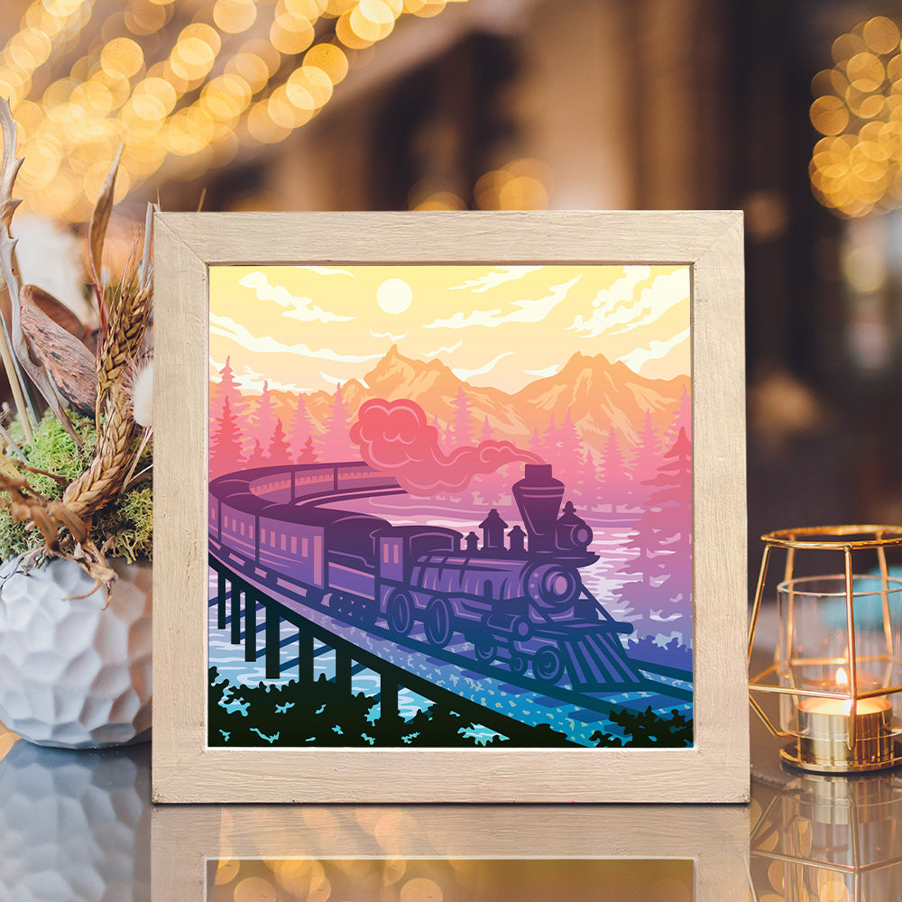 Old Train 2 – 3D Lightbox SVG File for Cricut & Silhouette