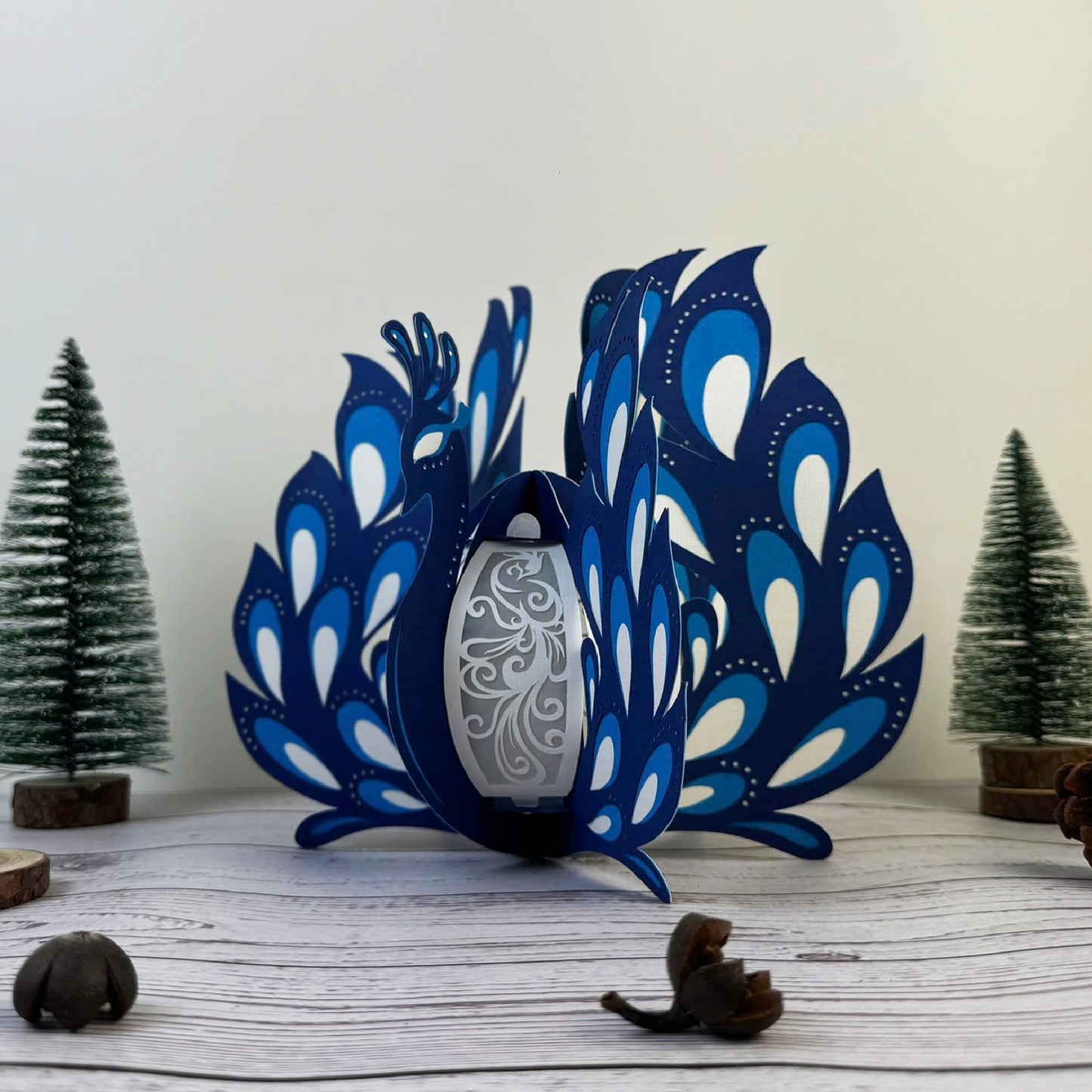 Peacock – 3D Lantern SVG File for Cricut & Silhouette