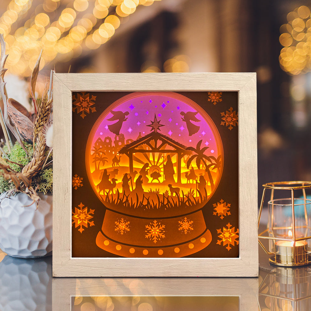 Christmas Snowball Nativity 2 – 3D Lightbox SVG File for Cricut & Silhouette