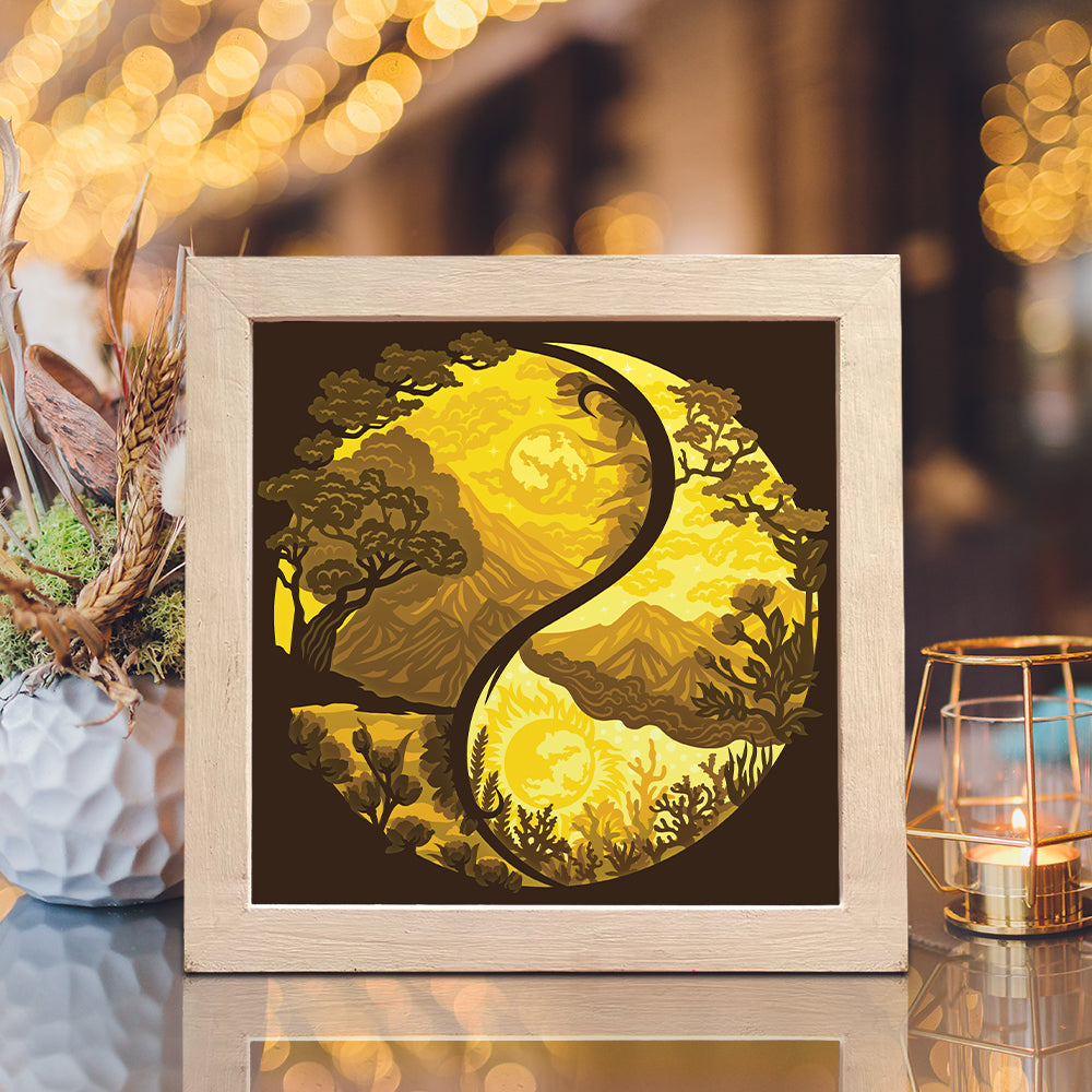 Yin Yang 3 – 3D Lightbox SVG File for Cricut & Silhouette