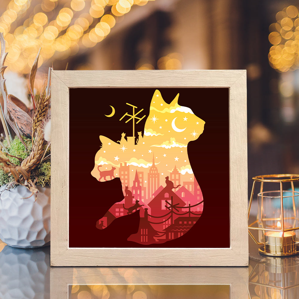 Cat and Moon 2 – 3D Lightbox SVG File for Cricut & Silhouette