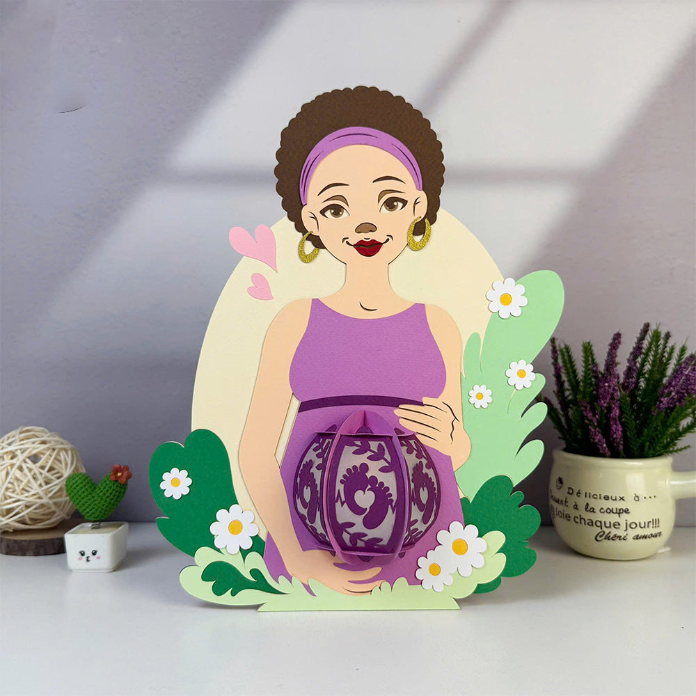 Pregnant Mother 3 – 3D Lantern SVG File for Cricut & Silhouette