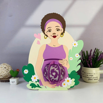 Pregnant Mother 3 – 3D Lantern SVG File for Cricut & Silhouette