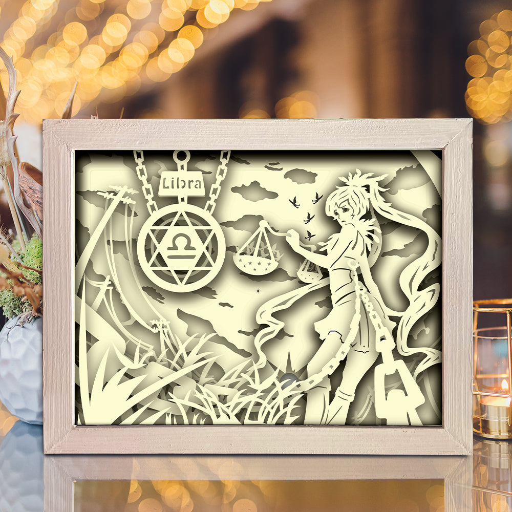 Zodiac Libra – 3D Lightbox SVG File for Cricut & Silhouette