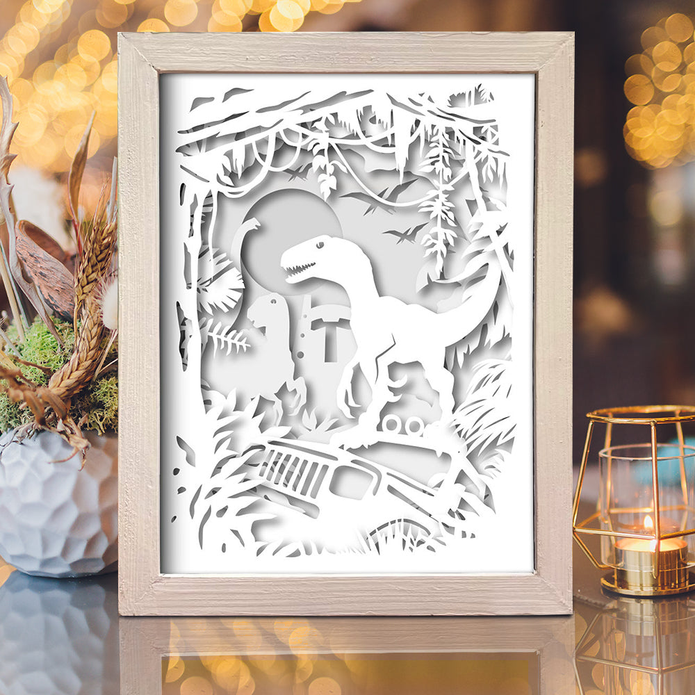 Jurassic Park 1 – 3D Lightbox SVG File for Cricut & Silhouette