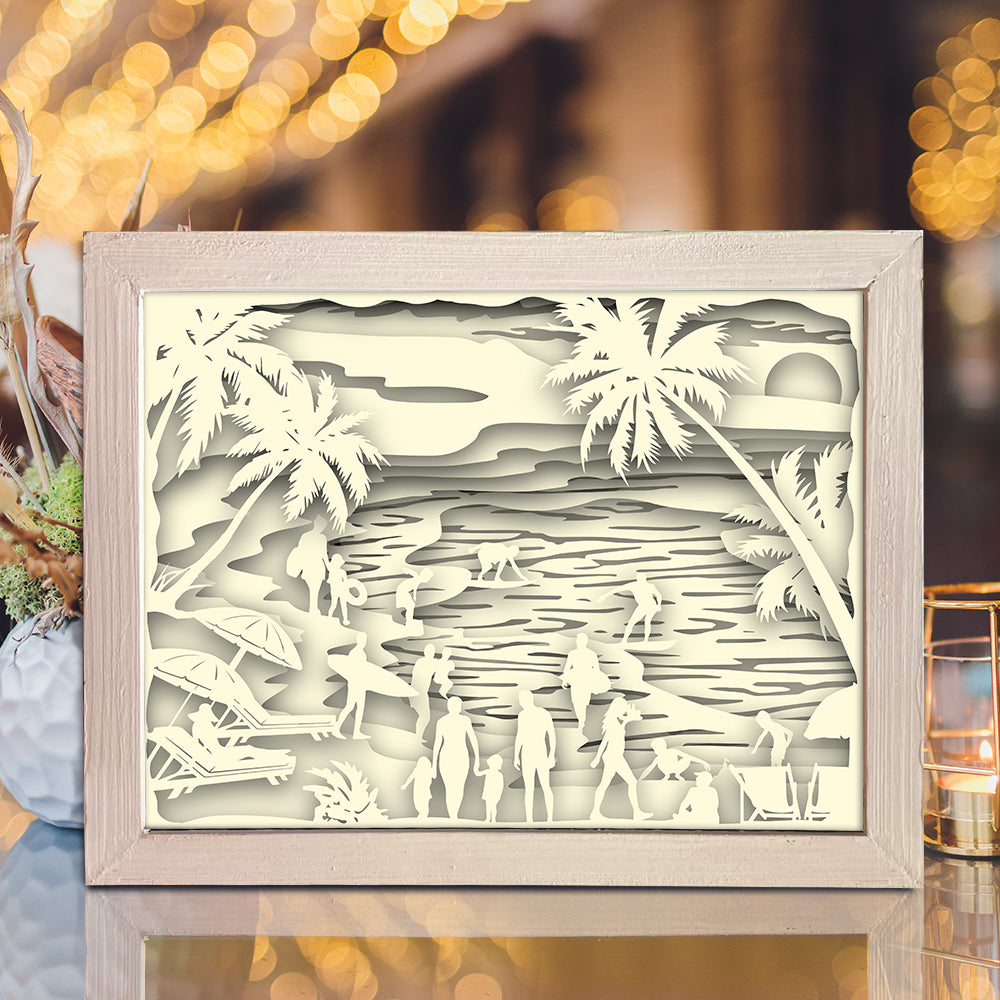 Seaside 2 – 3D Lightbox SVG File for Cricut & Silhouette
