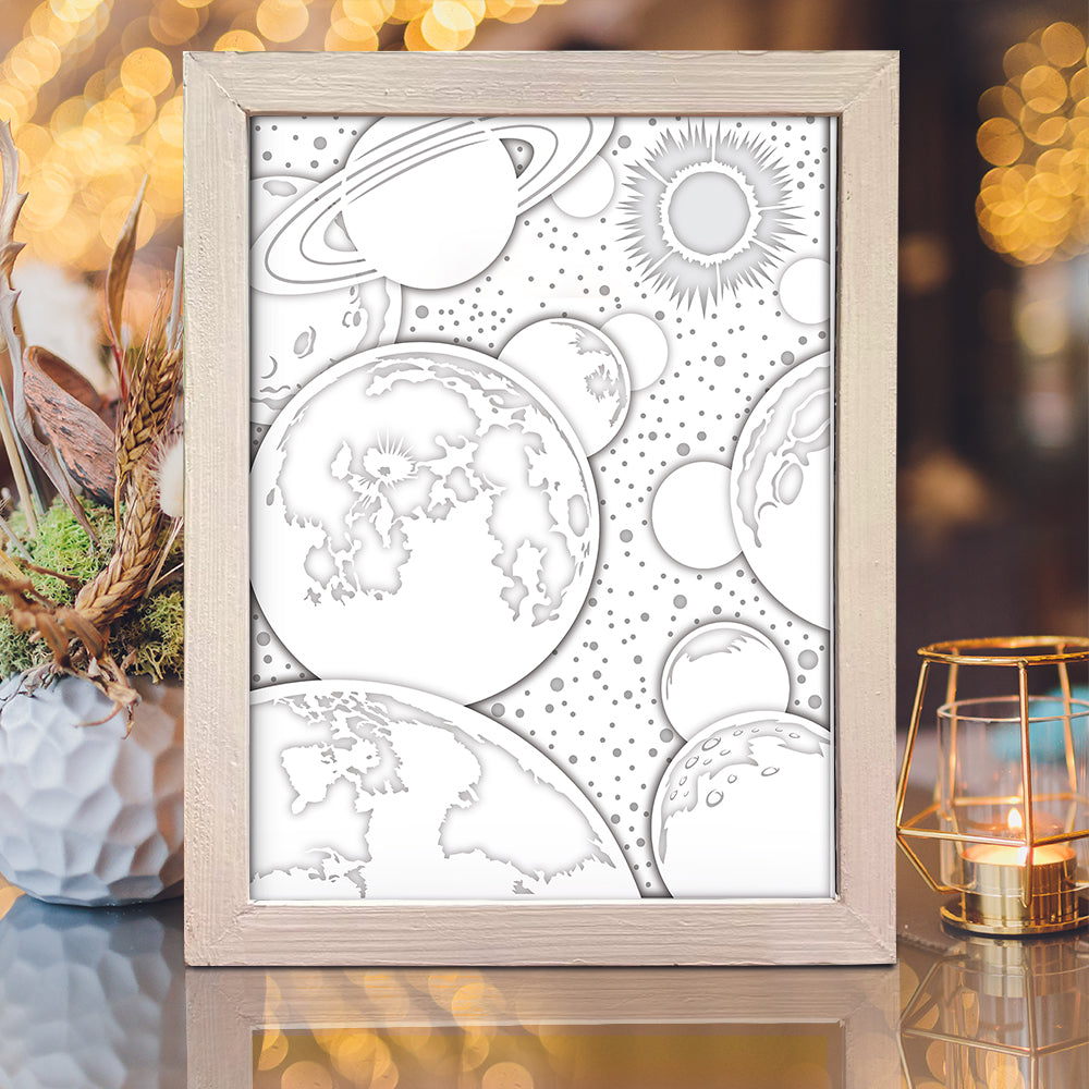 Plannet 1 – 3D Lightbox SVG File for Cricut & Silhouette