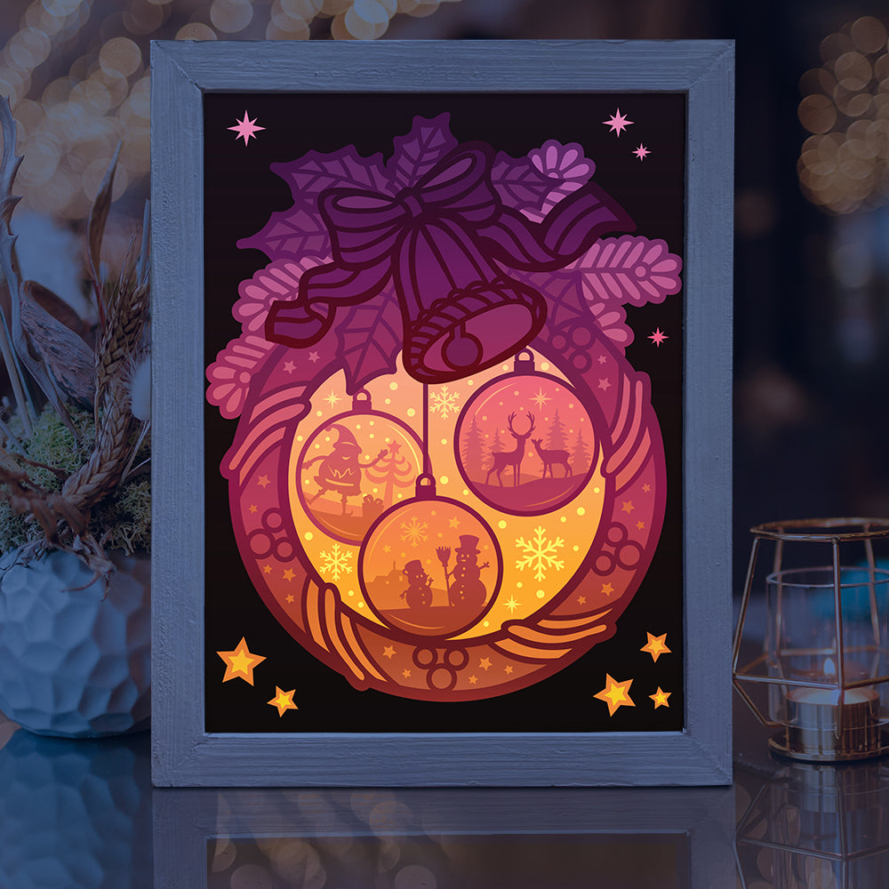 Merry Christmas 20 – 3D Lightbox SVG File for Cricut & Silhouette