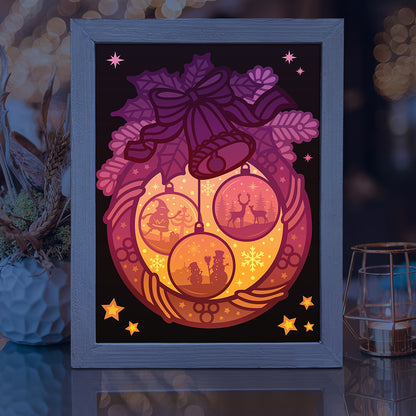 Merry Christmas 20 – 3D Lightbox SVG File for Cricut & Silhouette