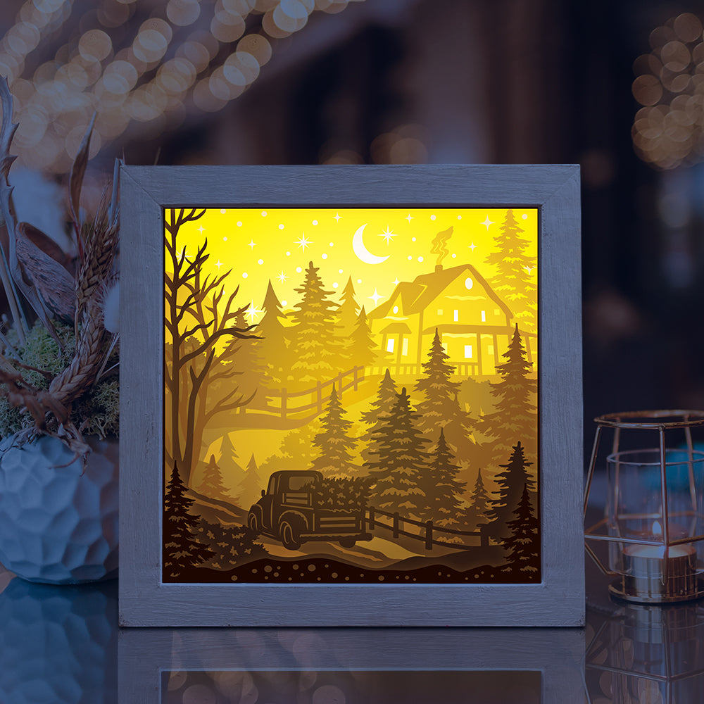 Merry Christmas 20 – 3D Lightbox SVG File for Cricut & Silhouette