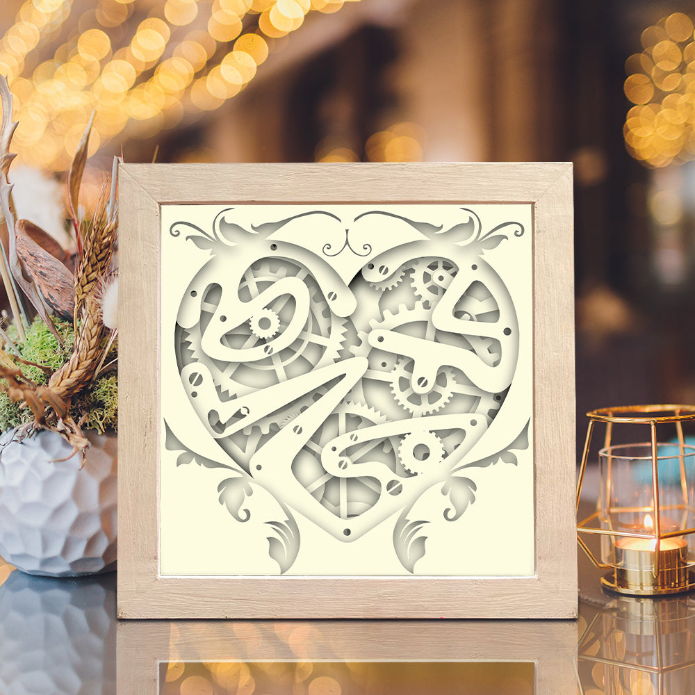 Heart Gear 2 – 3D Lightbox SVG File for Cricut & Silhouette