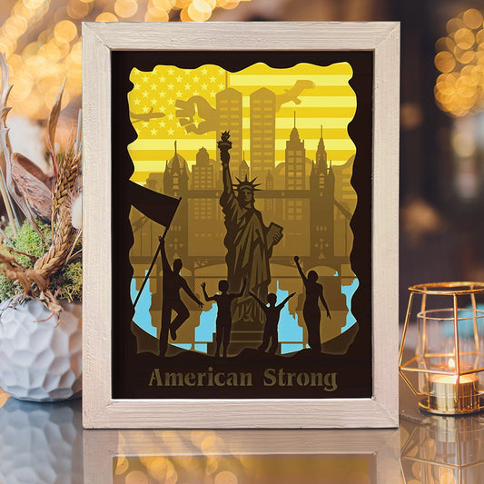 American Strong - 3D Special Occasions Papercut Lightbox File - Cricut File - VEKTOR KRAFT