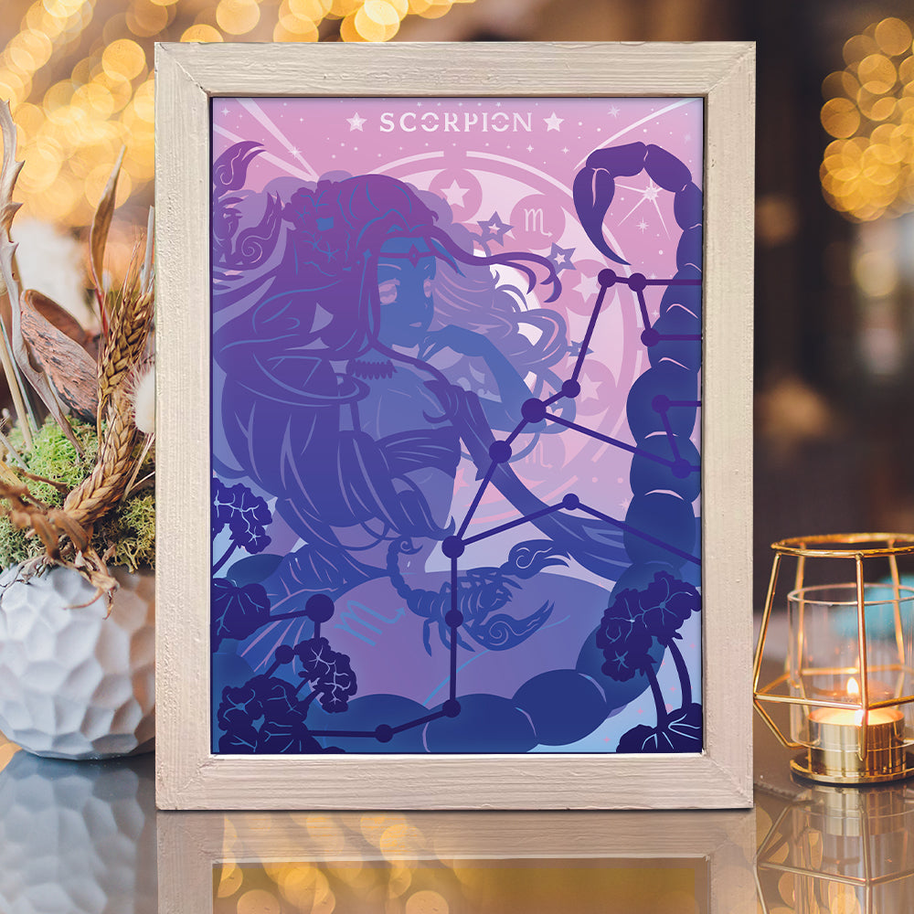 Zodiac Scorpion – 3D Lightbox SVG File for Cricut & Silhouette