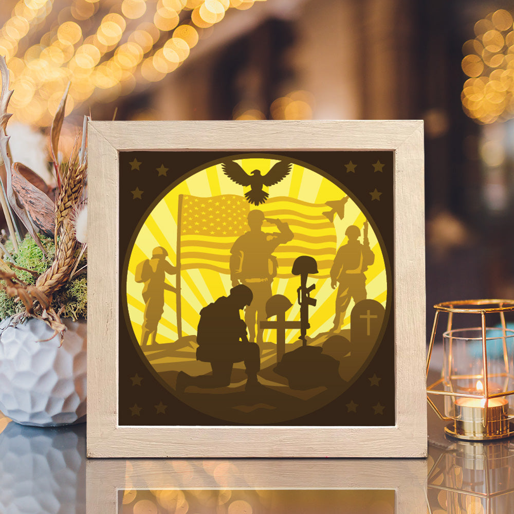 Memorial Day – 3D Lightbox SVG File for Cricut & Silhouette