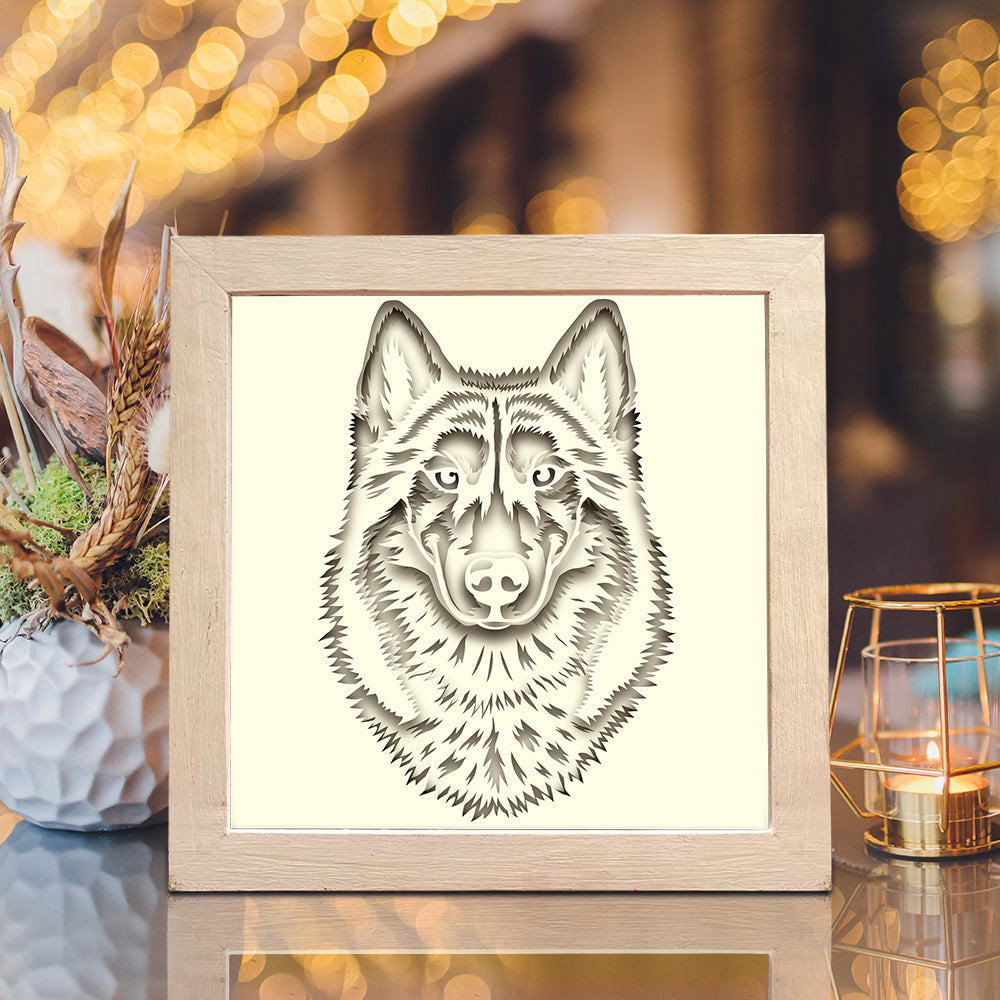 Husky Portrait – 3D Lightbox SVG File for Cricut & Silhouette