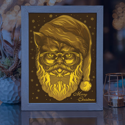 Christmas Cat – 3D Lightbox SVG File for Cricut & Silhouette