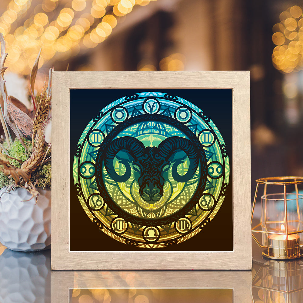 Aries Mandala – 3D Lightbox SVG File for Cricut & Silhouette