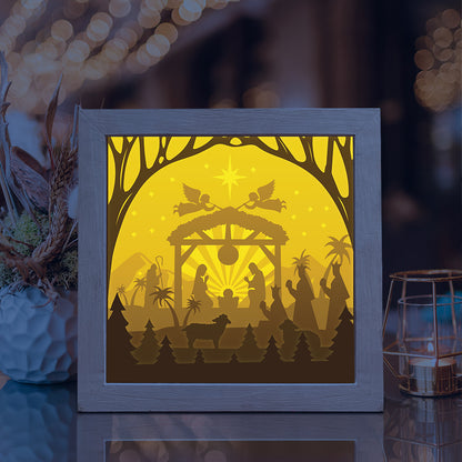 Merry Christmas 14 Square – 3D Lightbox SVG File for Cricut & Silhouette