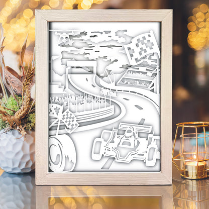 Racing 1 – 3D Lightbox SVG File for Cricut & Silhouette
