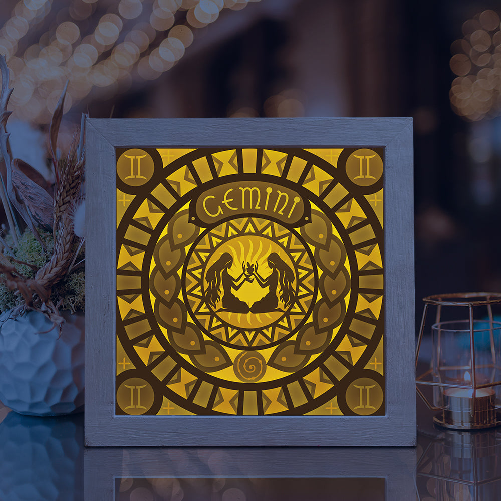 Gemini – 3D Lightbox SVG File for Cricut & Silhouette