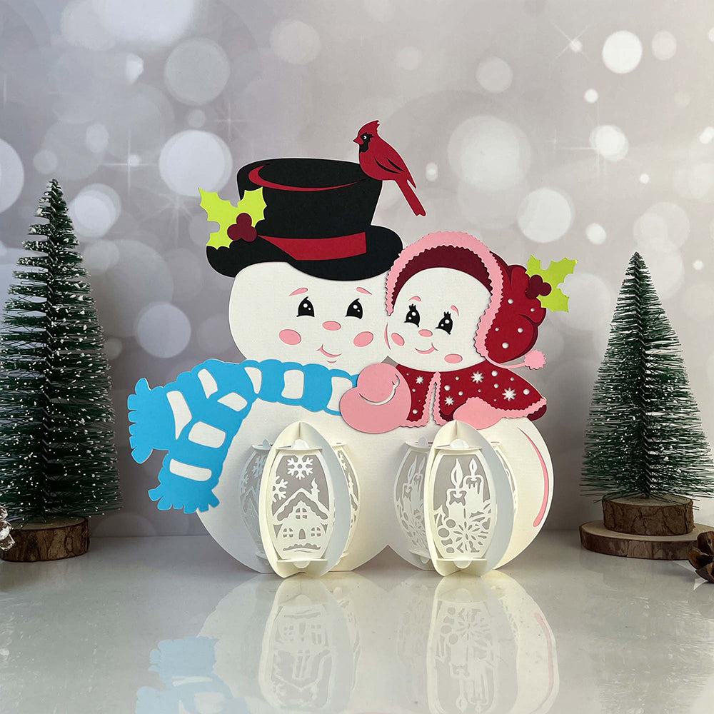 Snowman 3 Snowman - 3D Lantern File - Cricut File  - VEKTOR KRAFT