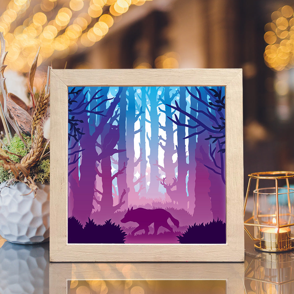 Owl And Wolf – 3D Lightbox SVG File for Cricut & Silhouette