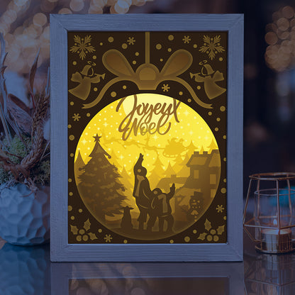 Joyeux Noel 17 – 3D Lightbox SVG File for Cricut & Silhouette