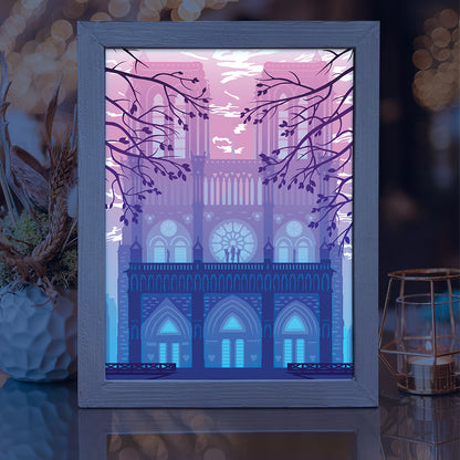 Notre-Dame de Paris – 3D Lightbox SVG File for Cricut & Silhouette
