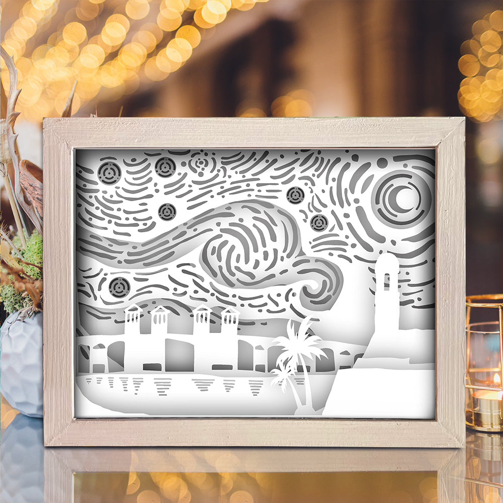ST Florida Vangogh – 3D Lightbox SVG File for Cricut & Silhouette