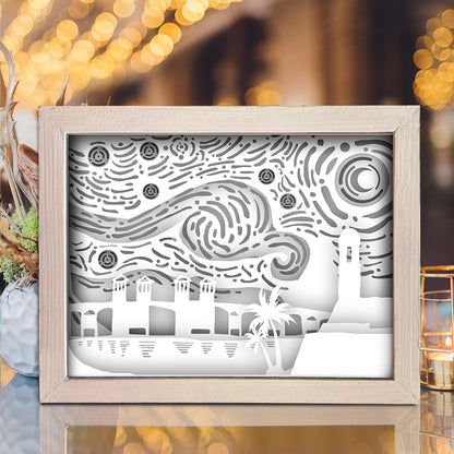 ST Florida Vangogh – 3D Lightbox SVG File for Cricut & Silhouette